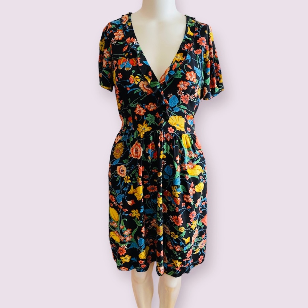 Anthro Maeve Butterfly Garden Dress